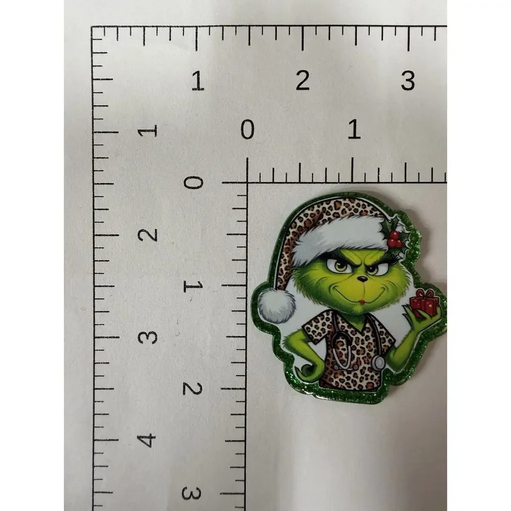 7 Pc Nurse Grinch Acrylic Flatbacks